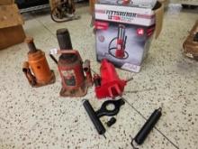PITTSBURG 12 TON AIR HYDRAULIC BOTTLE JACK, PLUS 2 MORE