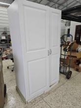 White shop storage cabinet
