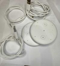2 ALEXA ECHOES WITH CORDS