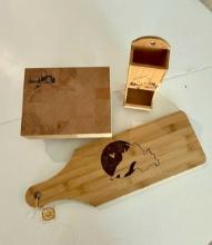 WOOD CUTTING BOARDS AND MATCH KEEPER