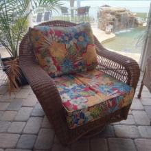 (1 of 2) Beautiful! Outdoor Wicker Patio Rocker Glider Chair