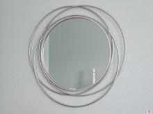 Livabliss Kindra Modern Circles Silver Round Mirror - 24"H x 24"W