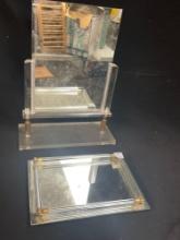 (2) MIRROR VANITY INCLUDING Vintage ACRYLIC MIRROR STAND