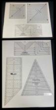 6 pcs QUILTER STENCIL RULERS including kaleidoscope wedge, scrap master, Dritz, The patchwork place
