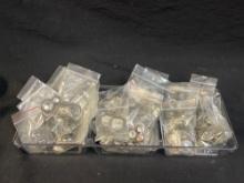 Large Group of Silver-tone Buttons, Vintage, Some seem rare, very little information found