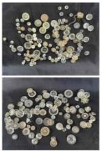 2 large mixed lots of vintage buttons, primarily made of clear glass with various facets and designs