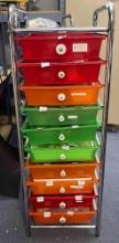 10-drawer rolling storage cart