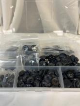 Collection of Black/Dark vintage and antique buttons. These buttons vary in size, material, and
