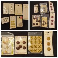 Great group of Various Colors and Styles of Vintage Buttons on Original Cards, 1930s?
