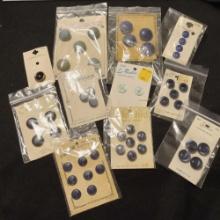 Group of Varying Styles and Colors, Vintage Buttons on Original Cards, 1930s
