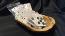 Green-tone Vintage Buttons on Original Cards, Le Chic, La Mode, Lansing, Luckday, etc