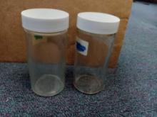Box Full of Small Glass Bottle Screw Top Jars