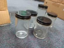 Box Full of Small Glass Bottle Screw Top Jars