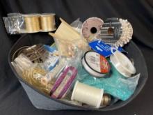 BASKET FULL OF BEADS, TRIM, EARRINGS