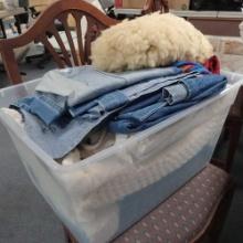 What a surprise! Blanket Grouping with Drapery and (2) DENIM TOMMY HILFIGER CURTAINS!!