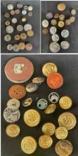 Vintage and Antique Mixed Material Animal Buttons including Equestrian
