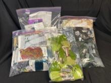 Craft supplies, primarily various types of yarn and possibly other needlework materials