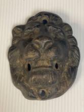 Old cast lionhead doorknocker part, bronze?