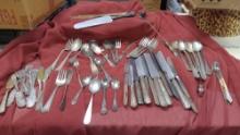 Lots of mismatched Silverplate Flatware, Antiques, Just screaming for an upycle!