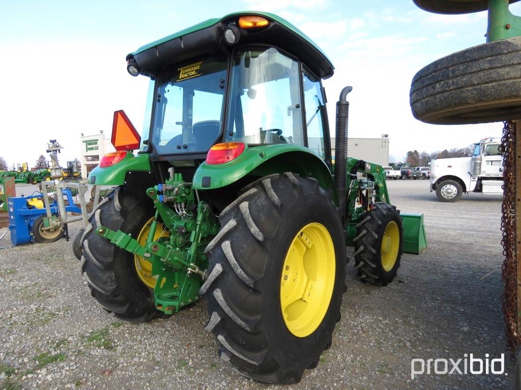 JOHN DEERE 5100E TRACTOR, 101HP, CAB, MFWD, W/H260 LOADER, SN 1LV5100EKGG400830, 568 HRS.
