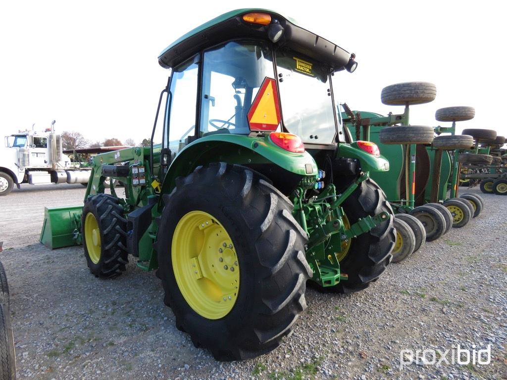 JOHN DEERE 5100E TRACTOR, 101HP, CAB, MFWD, W/H260 LOADER, SN 1LV5100EKGG400830, 568 HRS.
