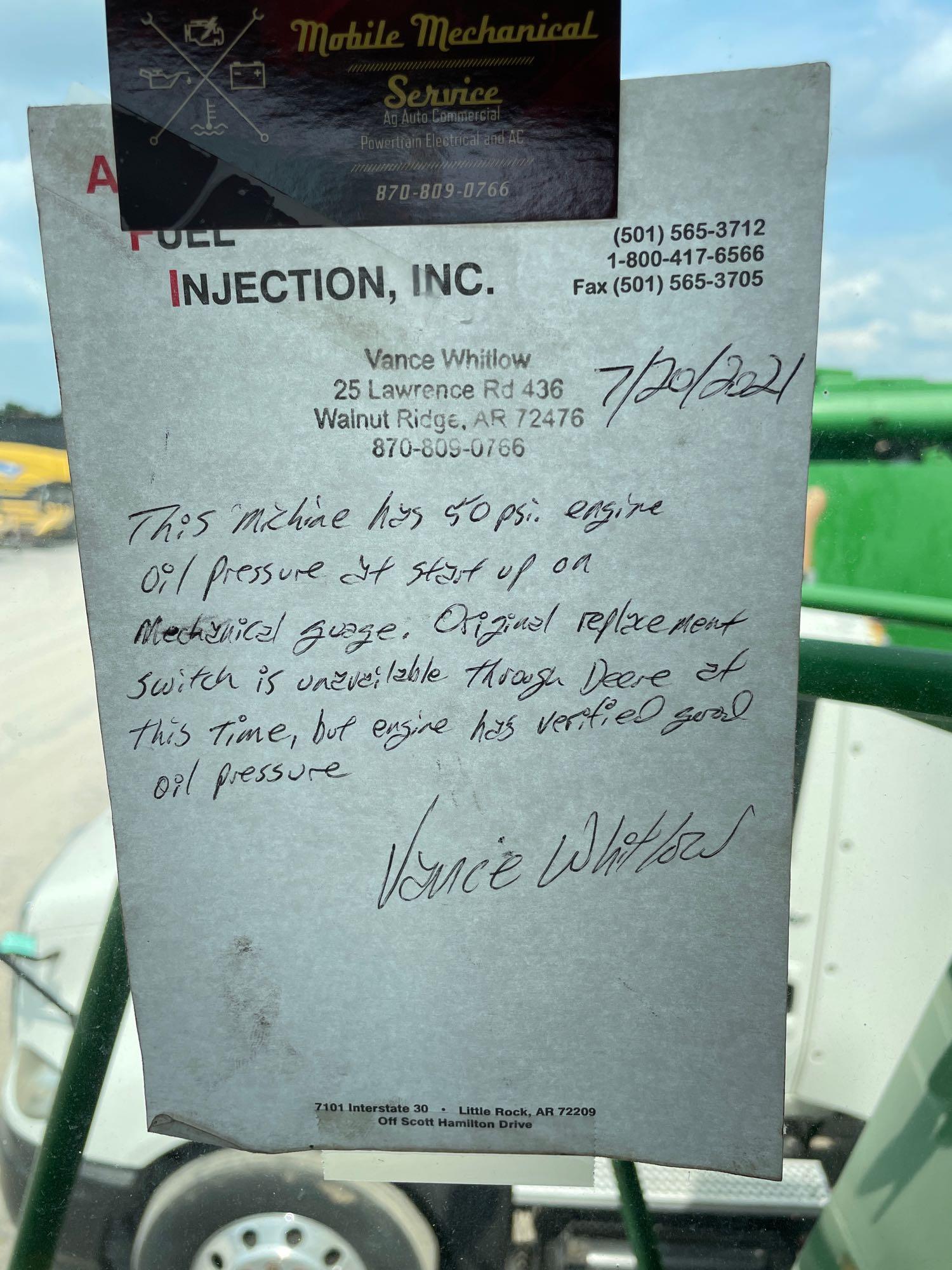 9510 JOHN DEERE COMBINE, 1997 YR.