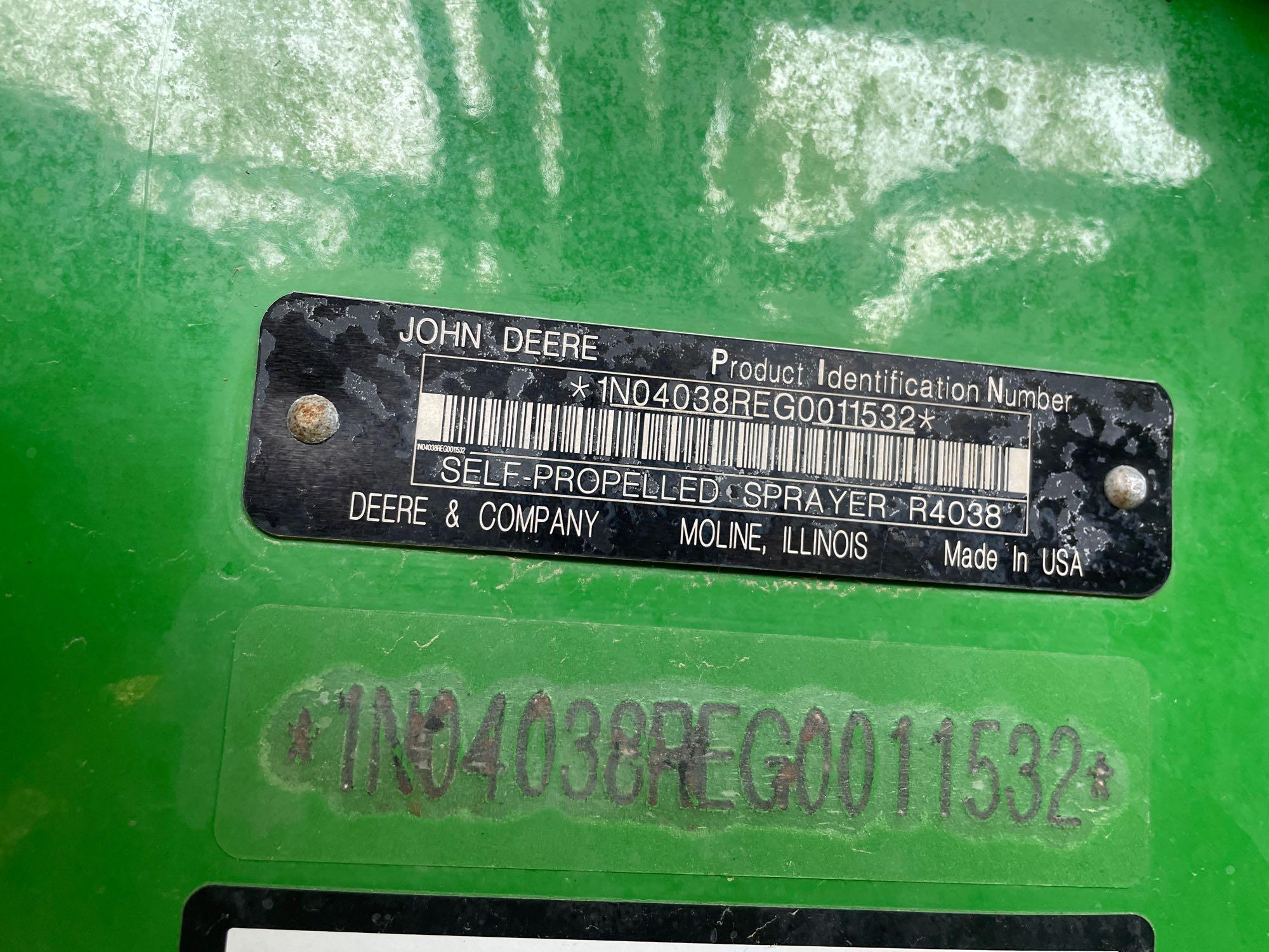 4038 JOHN DEERE SPRAYER