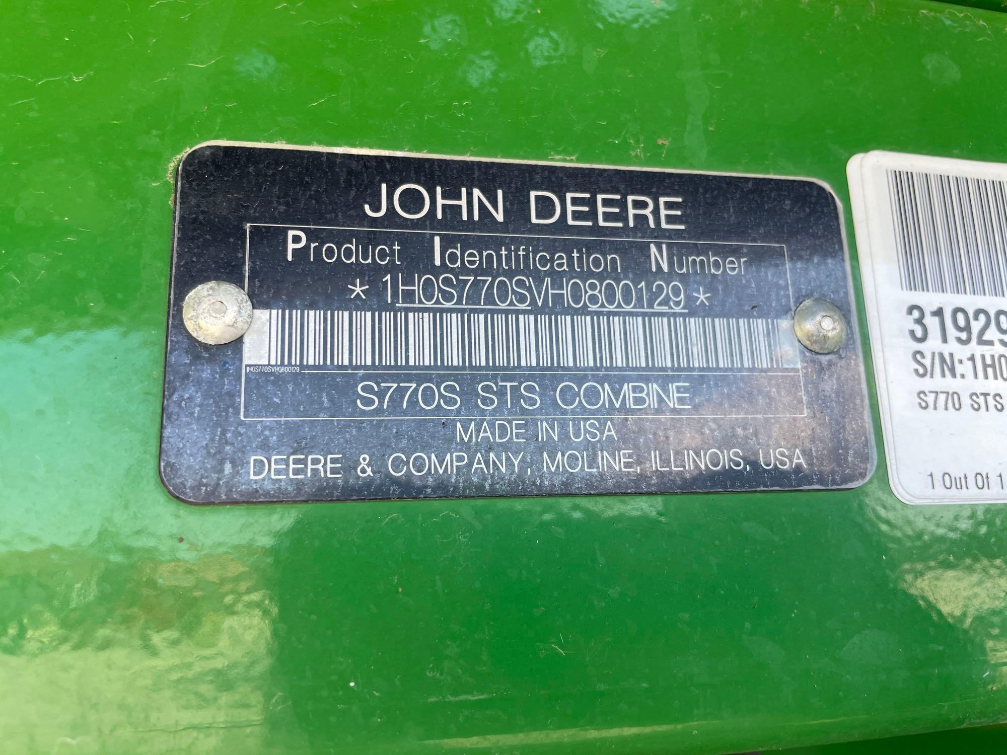 S770 JOHN DEERE COMBINE