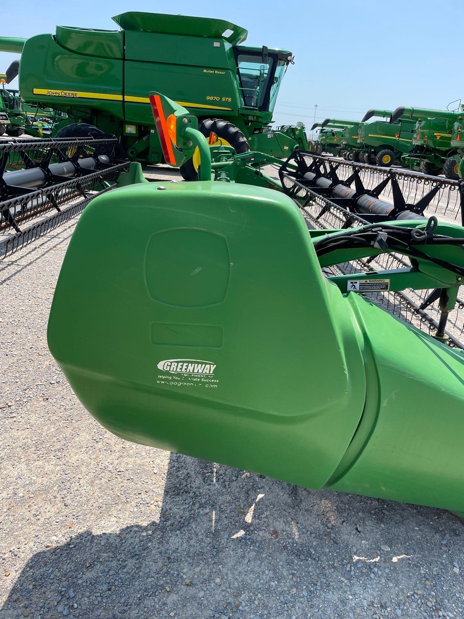 630D JOHN DEERE DRAPER PLATFORM, 2009 YR.