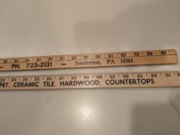 2 Advertising Yardsticks- Souderton Furniture Mart & Abram W. Bergey & Sons, Harleysville