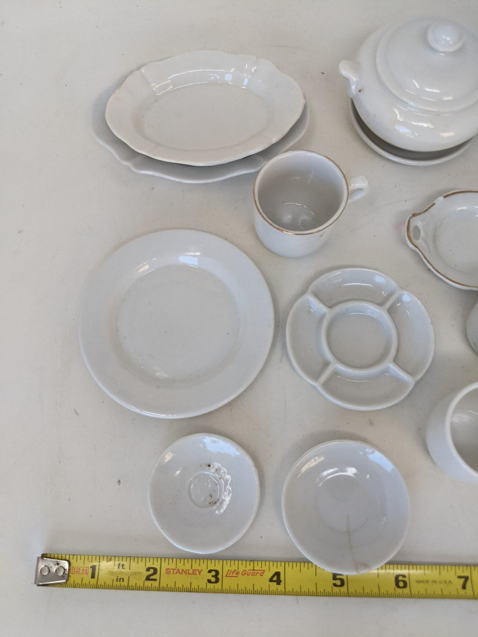 Miniature White Porcelain Dishware