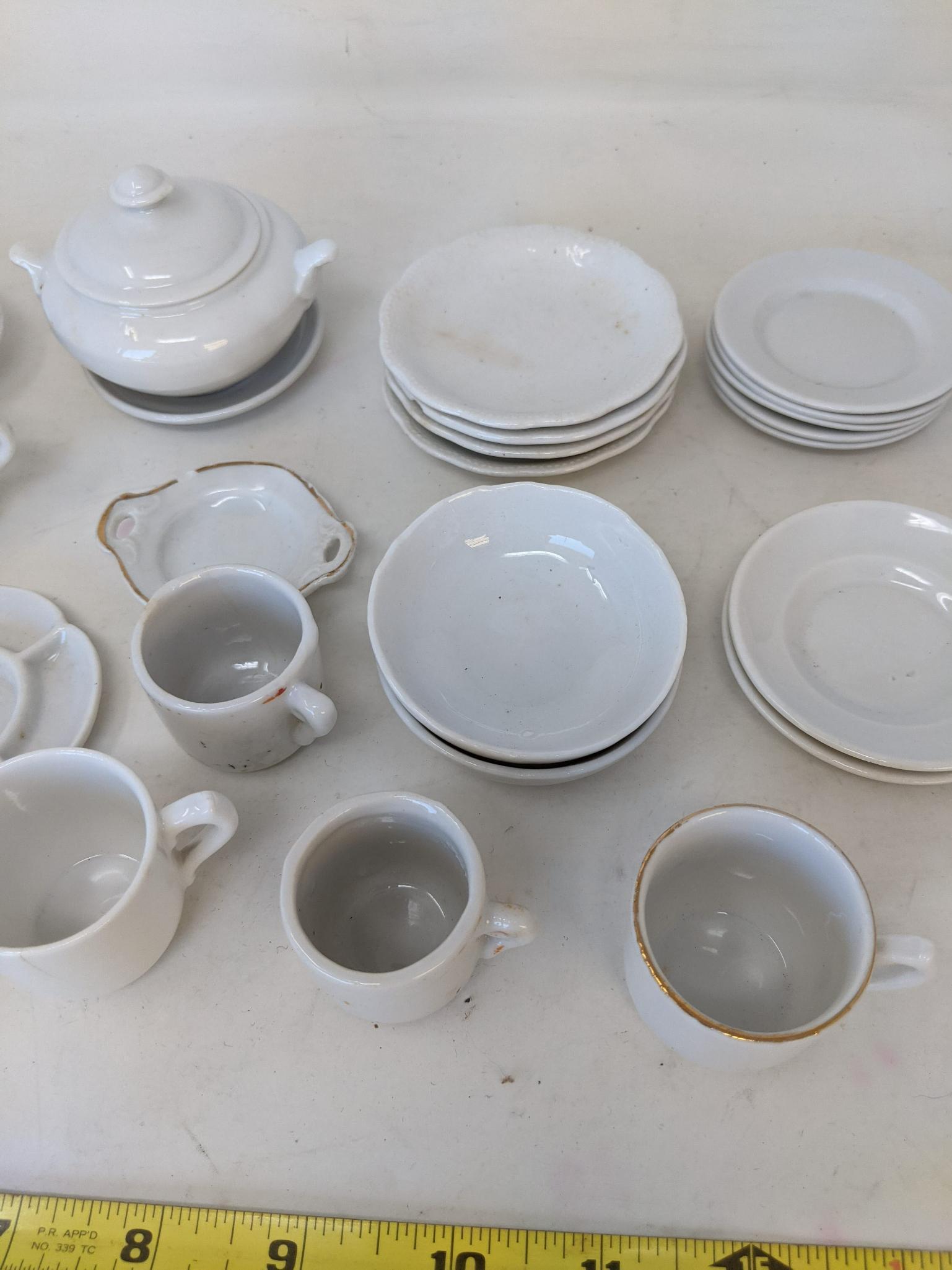 Miniature White Porcelain Dishware