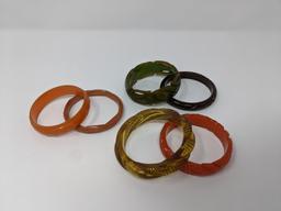 Bakelite or Bakelite-Type Bangle Bracelets, Lot of 6