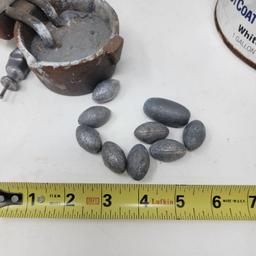 Container of Lead Sinkers and Melter