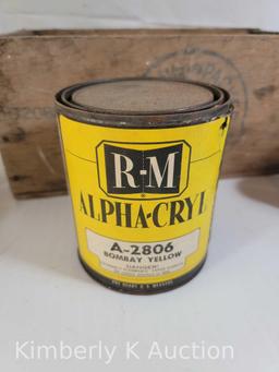 Vintage Advertising, Containers: Anti-Icer, Degreaser, Brake Fluid, Lubricants and Wooden Crate