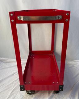 Red Metal Utility Cart