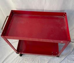 Red Metal Utility Cart