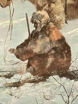 Framed, Signed & Numbered Print "Small Comforts" by Howard Terpning, c. 1977