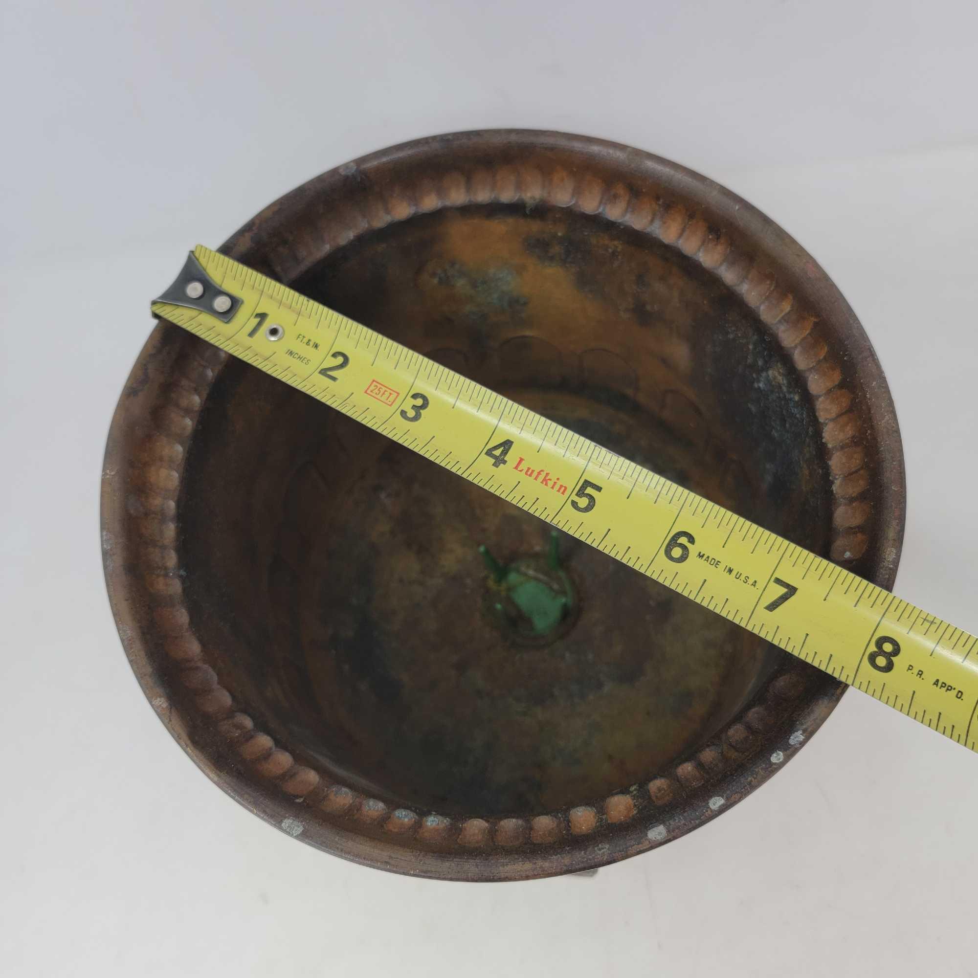 Brass & Copper Pail, Double Handled Tray and Metal Planter