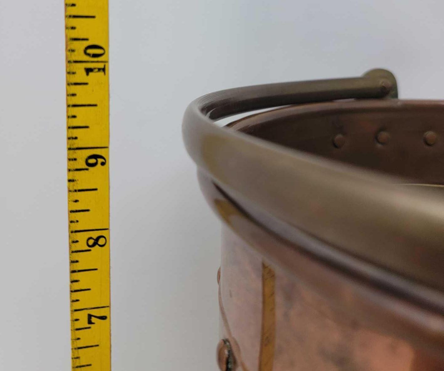 Brass & Copper Pail, Double Handled Tray and Metal Planter