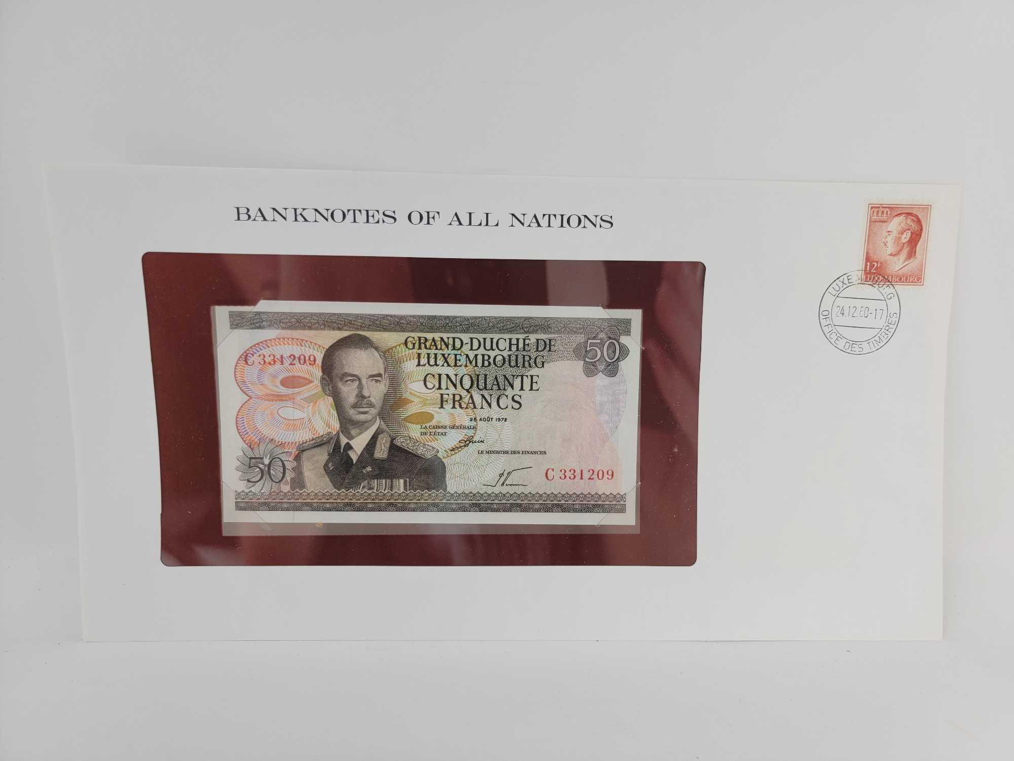 Collection of "Banknotes of All Nations" with Box and Informative Tab Dividers