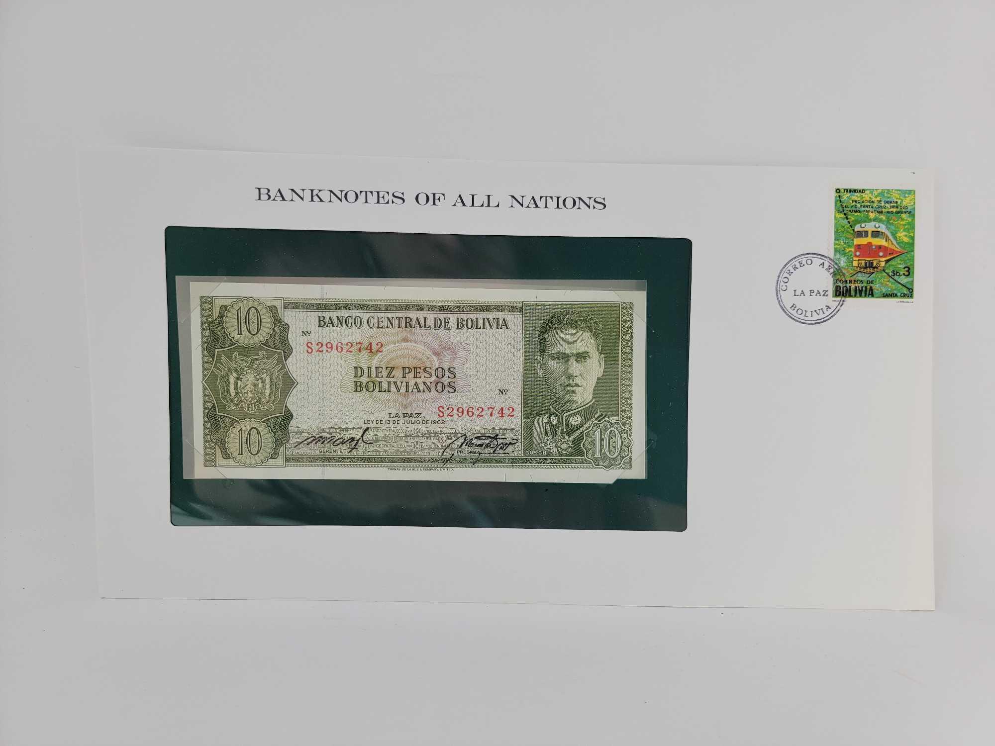 Collection of "Banknotes of All Nations" with Box and Informative Tab Dividers