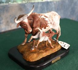 Painted Longhorn Bronze called "Ranch Breakfast" by Capt. John Brandt