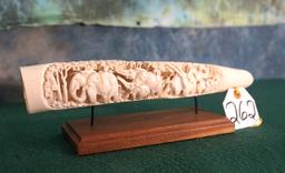 Antique African Elephant Hand Carved on Display Stand  **Texas Residents Only!**