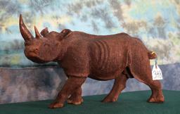 Large Carved Ironwood African Black Rhino