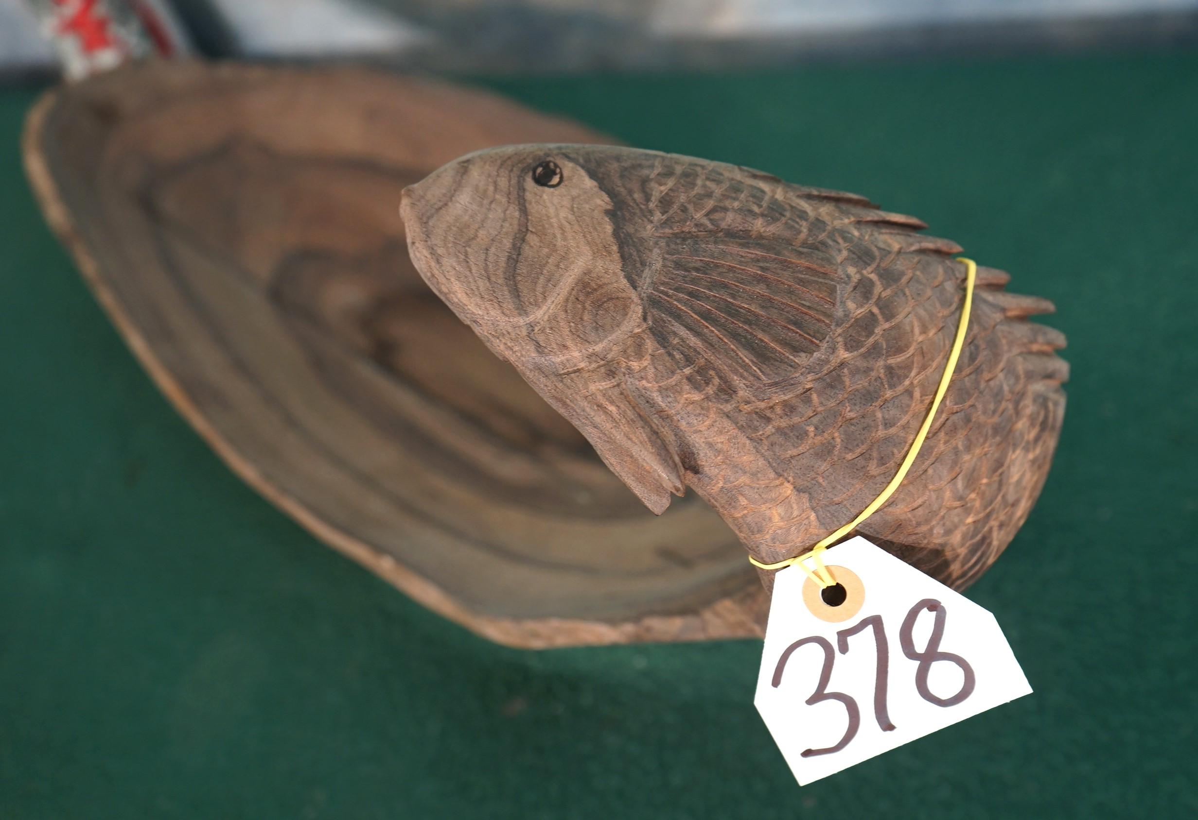 Carved Wooden Fish Platter From Belize