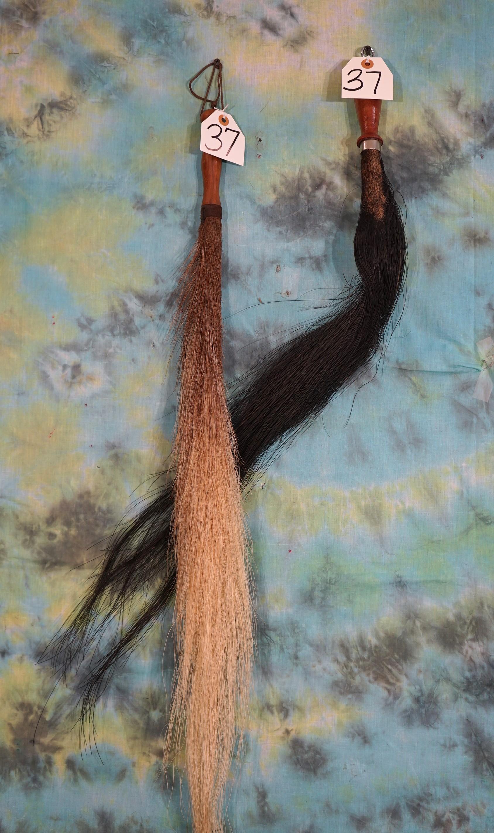 African Black & Blue Wildebeest Tail Flyswatters Taxidermy