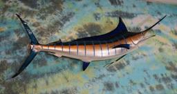 Brand New! White Marlin 6ft. 6 3/4" Fiberglass Reproduction Taxidermy Fish Mount