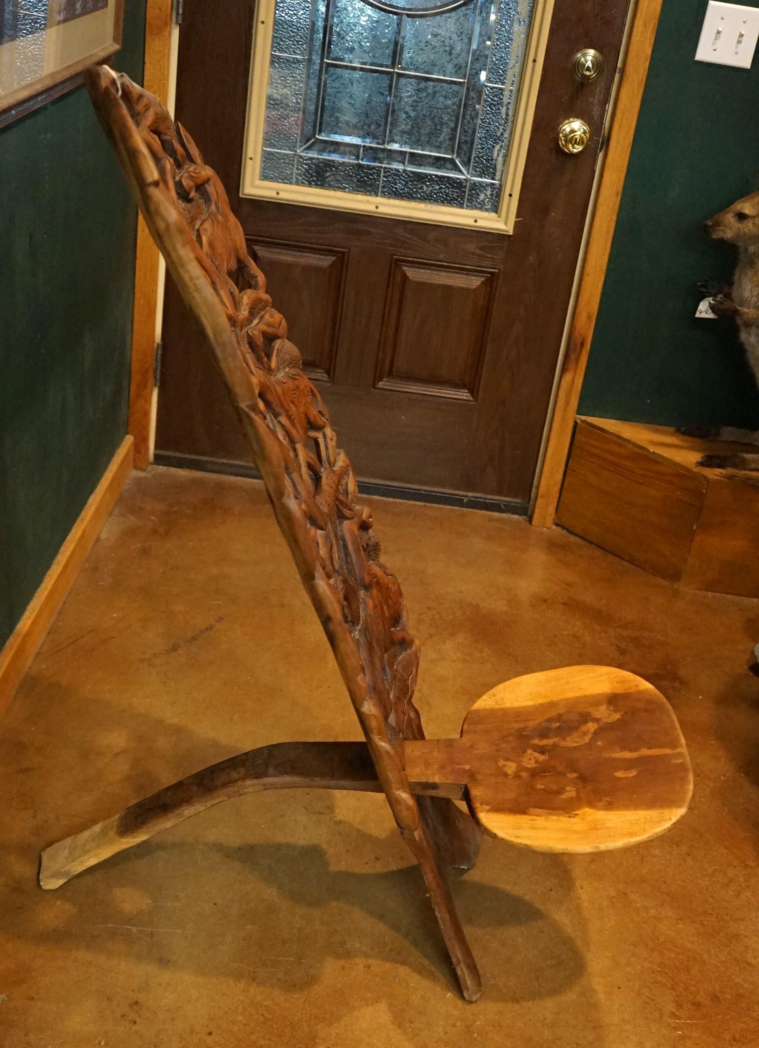 African Hand Carved Two Piece Chair made in Zimbabwe