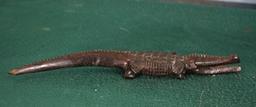 Pair of Wood Carved African Crocodiles